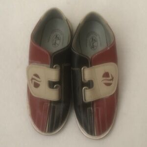 Kids Red and Black Velcro Bowling Shoes